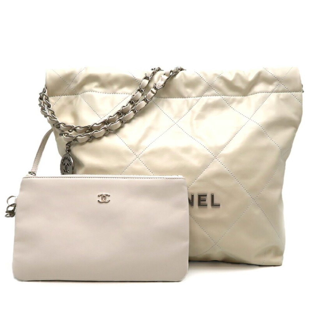 Chanel Pouch White Bag 22 Shoulder